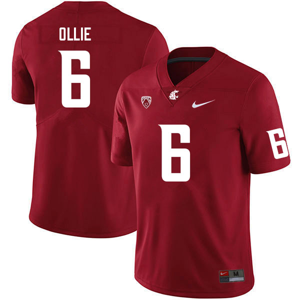 Men #6 Donovan Ollie Washington State Cougars College Football Jerseys Sale-Crimson - Click Image to Close